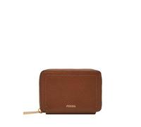 Fossil Women's Logan LiteHide™ Leather RFID Blocking Zip Around Card Case Wallet, Medium Brown (Model: SL10045200), Medium Brown