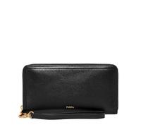 Fossil Women's Logan RFID Zip Around Clutch Black Wallet, One Size