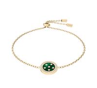 Fossil Women's Merrit Northlight Collection Green Mother of Pearl Gold Tone Station Bracelet