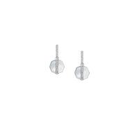 Fossil JF04911040 Steel Mother Of Pearl And Clear Stone Earrings - J49381