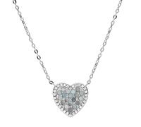 FOSSIL Womens Necklace MOP JFS00570040 Sterling 925% Heart