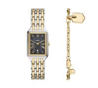Fossil Women's Raquel Quartz Stainless Steel Three-Hand Watch, Gold/Silver/Gray Gift Set, 23mm