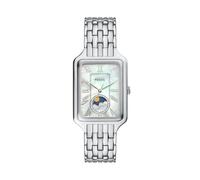 Fossil Women's Raquel Quartz Stainless Steel Three-Hand Watch, Silver Moonphase, 28 mm