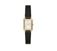 Fossil Womens Raquel Three-Hand Black Leather Watch, ES5470, Black, Women Black