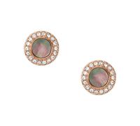 Fossil Women's Rose Gold Tone MOP Disc Stud Earrings