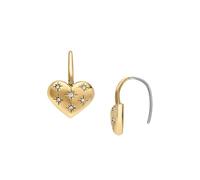 Fossil Women's Sadie All My Love Gold Tone Stainless Steel Heart Drop Earrings