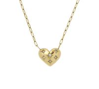 Fossil Women's Sadie All My Love Gold Tone Stainless Steel Heart Pendant Necklace