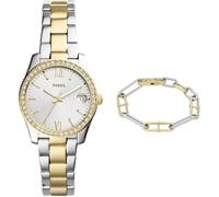 FOSSIL Women's Scarlette Mini Two-Tone Stainless Steel Watch and Heritage Bracelet, Set