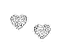 Fossil Women's Sadie Glitz Heart Stainless Steel Stud Earrings, JF04676040