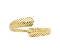 Fossil Women's Ring, Harlow Linear Texture Gold-Tone Stainless Steel Wrap Ring