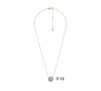 FOSSIL Women's Stainless Steel with lobster clasp closure pendant necklace and earring set