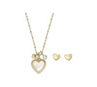 Fossil Women's Stainless Steel with lobster clasp closure pendant necklace and earring set