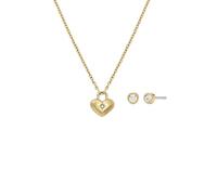 FOSSIL Women's Stainless Steel with lobster clasp closure pendant necklace and earring set