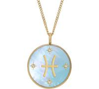 Fossil Women's Stainless Steel with lobster clasp closure Round zodiac pendant necklace