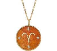 Fossil Women's Stainless Steel with lobster clasp closure Round zodiac pendant necklace