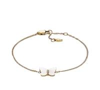 Fossil Bracelet for Women Radiant Wings, White Mother of Pearl Butterfly Chain Bracelet, Length: 169mm+32mm, Width: 13.2mm, Height: 10mm, JF04425710