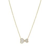 Fossil Women's Sutton Classic Valentine Gold-Tone Stainless Steel Heart Station Necklace