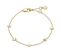 Fossil Women's Sutton Heartbeat Gold Tone Brass Station Bracelet