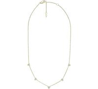 Fossil Women's Sutton Trio Glitz Gold-Tone Stainless Steel Station Necklace, JF04115710, Length: 381mm+50.80mm, Stainless Steel, No Gemstone