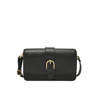 Fossil women's Zoey bag, black leather small flap crossbody bag, l: 19.7 cm, w: 3.8 cm, h: 11.4 cm, ZB1937001