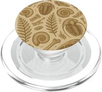 Fossils Ferns and Trilobites Sepia Pattern for Rockhounds PopSockets PopGrip for MagSafe