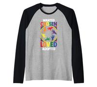 Foster Care Awareness Adoption | Wanted Chosen Loved Adopted Raglan Baseball Tee