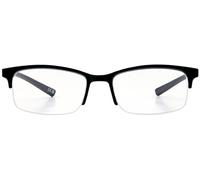 Foster Grant Dublin Biff Reading Glasses for Men & Women +1.00 - Semi-Rimless Frame in Matte Black with Spring Hinges, Scratch-Resistant Lenses & Protective Case