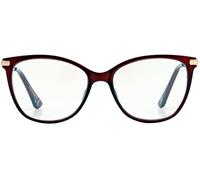 Foster Grant Elm Reading Glasses for Women +1.50 - Cat Eye Frame in Burgundy with Spring Hinges, Scratch-Resistant Coating & Protective Case