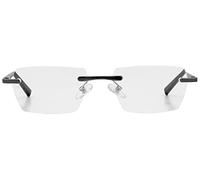 Foster Grant Lomond Reading Glasses for Men & Women +3.50 - Rimless Geometric Frame in Lightweight Aluminium with Spring Hinges, Scratch-Resistant Lenses & Protective Case