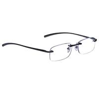 Foster Grant Reading Glasses Le Carre Aluminium Silver Rimless Frame +2.50