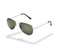 Foster Grant Retro Aviator Sunglasses for Men & Women - Classic Aviator Sunglasses with Silver Metal Frame, Anti-Scratch Green Lenses & UV400 Filtering