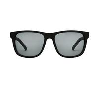 Foster Grant Wrangler Men's Sunglasses - Square Black Frame with Recycled Material - Polarised Smoke Lenses with UVA-UVB Protection, Scratch & Impact Resistant - Rubber Grip Temples for Outdoor Wear