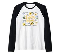 Foster Mom Nurturing Family Hope Sunflowers Raglan Baseball Tee