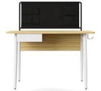 Foster Oak and White Office Desk - AW3617WHI