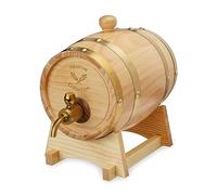 Foster & Rye 11261 Wooden, Whiskey Infusion Bourbon Moonshine Jug with Spigot, Liquor Dispenser Beverage Barrel-Holds 750mL Set of 1, Wood, Brown