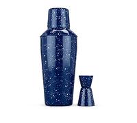 Foster & Rye Camping-Style Speckled Enamel Cobbler Cocktail Shaker & Double Jigger Set