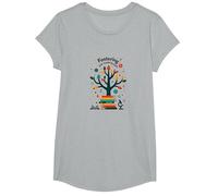 Fostering 5th Grade Growth: Educational Tree of Knowledge T-Shirt, Girls, Heather Grey, Medium