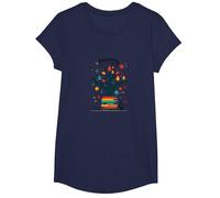 Fostering 5th Grade Growth: Educational Tree of Knowledge T-Shirt, Girls, Navy, Medium