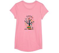 Fostering 5th Grade Growth: Educational Tree of Knowledge T-Shirt, Girls, Pink, Large