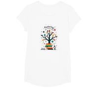 Fostering 5th Grade Growth: Educational Tree of Knowledge T-Shirt, Girls, White, Large