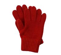 FosterNatur, Children's finger gloves/knitted gloves/wool gloves, 100% merino wool, extra fine, red, 4