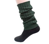 FosterNatur, Outdoor Leg Warmers 100% Wool, green melange, One Size