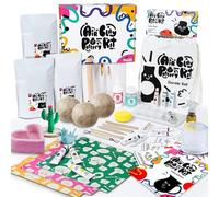 Air Dry DIY Clay Pottery Kit for Beginners & Adults, Sculpting Tools Set & Step-by-Step Guide 12 Paints Paintbrush Varnish Sponge Teen Birthday Gift