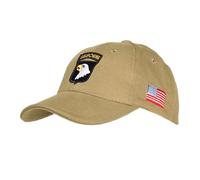 Fostex Garments 101st Division Airborne Screaming Eagle Parachute USA Baseball Cap, Coyote Tan, One size