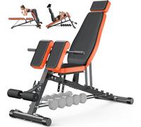 Fostoy 1000LBS Weight Bench Romen Chair, All-in-One Adjustable Workout Bench Press With Back Extension, Flat Incline Sit Up Benches for Home Gym Full Body Strength Training