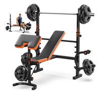 Fostoy Adjustable Weight Bench with Leg Extension, Preacher Curl & Butterfly Arm, 990lbs Heavy Duty Bench Press for Full Body Home Gym Workout