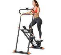 Fostoy Foldable Stair Stepper, Stepper Machine for Home Gym with Adjustable Resistance & Height, Stair Climber Exercise Steppers for Legs, Glutes & Core Workout, Home Office Fitness Equipment