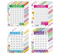 FoszaSzept 20 Sheets Money Saving Challenge Binder Tracker for 6 Ring A5 Binder, 100 Envelopes, 52 Weeks, 30 Days, 100 Days Saving, Challenge Tracker Card Money Tracker Budget Planner for