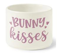 FoszaSzept Easter Bunny Candy Dish Cauldron - Rabbit Mini Ceramic Candy Bowl Tiered Tray Decor, Easter Snack Serving Bowl Table Wishes Accents for Party Birthday Home Kitchen (Purple Bunny Kisses)