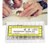 FOTABPYTI Watch Crown Replacement, Watch Repair Kit, Watch Stem Extender + Crowns Gaskets Watch Extension Bar with Box Watch Crowns Watch Link Removal Kit for Watches Men Women Rings